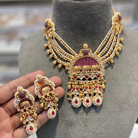 Hira Collections Ethnic Kundan Stone And Pearl Necklace Set