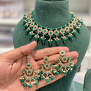 Hira Collections Crystal Stone And Beads Choker Necklace Set