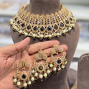 Hira Collections Crystal Stone And Beads Choker Necklace Set