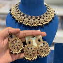 Hira Collections Crystal Stone And Beads Choker Necklace Set