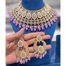 Hira Collections Crystal Stone And Beads Choker Necklace Set