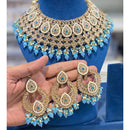Hira Collections Crystal Stone And Beads Choker Necklace Set