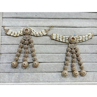 Hira Collections Designer Kundan Stone And Pearl Hand Harness