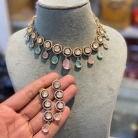 Hira Collections Crystal Stone Choker Necklace Set