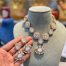 Hira Collections Crystal Stone And Pearl Choker Necklace Set