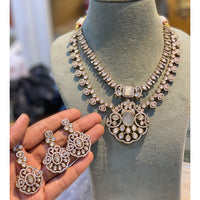 Hira Collections Classic Kundan Stone And Pota Stone Necklace Set