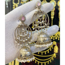 Hira Collections Fashionable Pota Stone And Pearl Jhumki Earrings