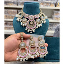 Hira Collections Traditional Kundan Stone Pearl And Beaded Choker Necklace Set