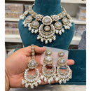 Hira Collections Traditional Kundan Stone Pearl And Beaded Choker Necklace Set