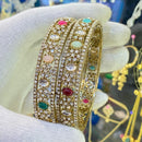 Hira Collections Pota Stone And Austrian Stone Bangles Set for Women