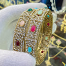Hira Collections Pota Stone And Austrian Stone Bangles Set for Women