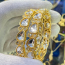 Hira Collections Kundan Stone And Austrian Stone Bangles Set