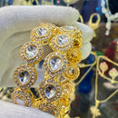 Hira Collections Kundan Stone And Austrian Stone Bangles Set