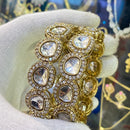Hira Collections Kundan Stone And Austrian Stone Bangles Set