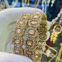 Hira Collections Ethnic Glow Crystal And Austrian Stone Bangles Set
