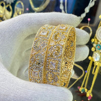 Hira Collections Ethnic Glow Crystal And Austrian Stone Bangles Set