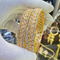 Hira Collections Ethnic Glow Crystal And Austrian Stone Bangles Set