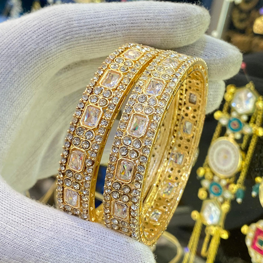 Hira Collections Ethnic Glow Crystal And Austrian Stone Bangles Set