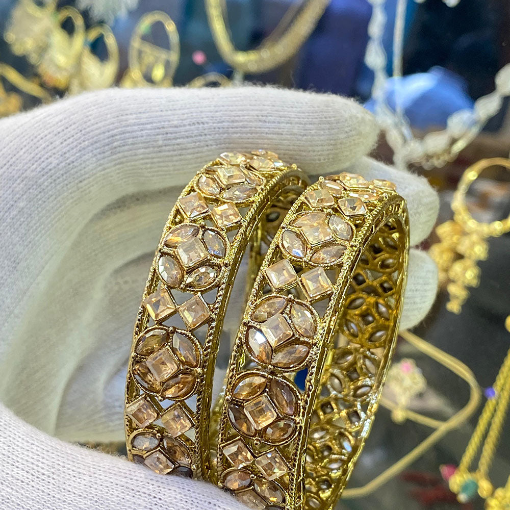 Hira Collections Crystal Stone Bangles Set for Women