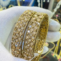 Hira Collections Ethnic Glow Crystal And Austrian Stone Bangles Set