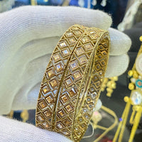 Hira Collections Crystal Stone Bangles Set for Women