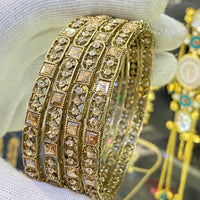 Hira Collections Ethnic Glow Crystal And Austrian Stone Bangles Set