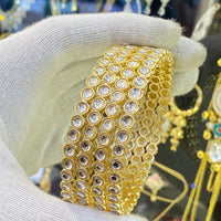 Hira Collections Kundan Stone Bangles Set for Women