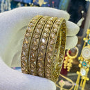 Hira Collections Ethnic Glow Crystal And Austrian Stone Bangles Set