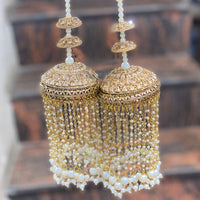 Hira Collections Bridal Crystal Stone And Pearl Kalire for Dulhan