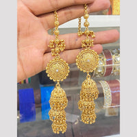 Hira Collections Fashionable Gold  Plated Pearl Jhumki Earrings