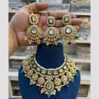 Hira Collection Glamorous Polki Kundan And Pearl Choker Necklace Set