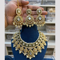 Hira Collection Glamorous Polki Kundan And Pearl Choker Necklace Set