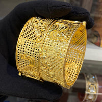 Hira Collections Royal Forming Gold Openable Bangles Set 