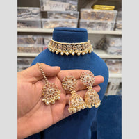 Hira Collection Crystal Stone And Beads Designer Choker Necklace Set