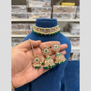 Hira Collection Crystal Stone And Beads Designer Choker Necklace Set