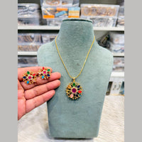 Hira Collections Designer American Daimond Chain Pendant Set