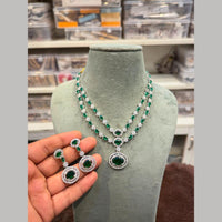 Hira Collection Delicate American Daimond Necklace Set 