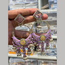 Hira Collections Graceful Pota Stone And Pearl Meenakari Jhumki Earrings