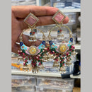 Hira Collections Graceful Pota Stone And Pearl Meenakari Jhumki Earrings