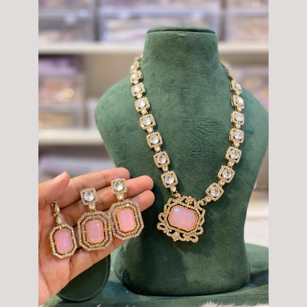 Hira Collection Pota Stone And Austrian Stone Designer Necklace Set