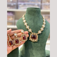 Hira Collection Pota Stone And Austrian Stone Designer Necklace Set