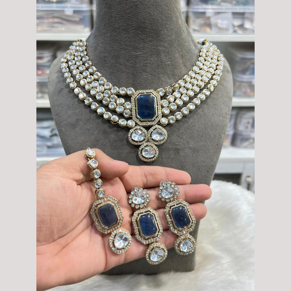 Hira Collection Pota Stone And Austrian Stone Designer Necklace Set