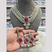 Hira Collection Pota Stone And Austrian Stone Designer Necklace Set