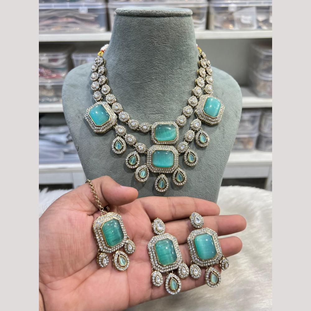 Hira Collection Pota Stone And Austrian Stone Designer Necklace Set