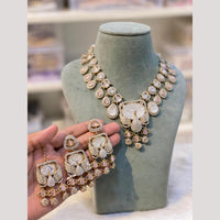 Hira Collections Premium Pota Stone Statement Necklace Set