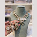 Hira Collections Premium Pota Stone Statement Necklace Set