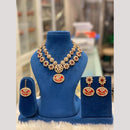Hira Collections Premium Pota Stone Statement Necklace Set