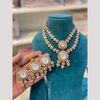Hira Collections Premium Pota Stone Statement Necklace Set