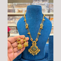 Hira Collections Premium Pota Stone Statement Long Necklace Set