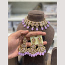 Hira Collection Premium Crystal Stone And Pearl Choker Necklace Set